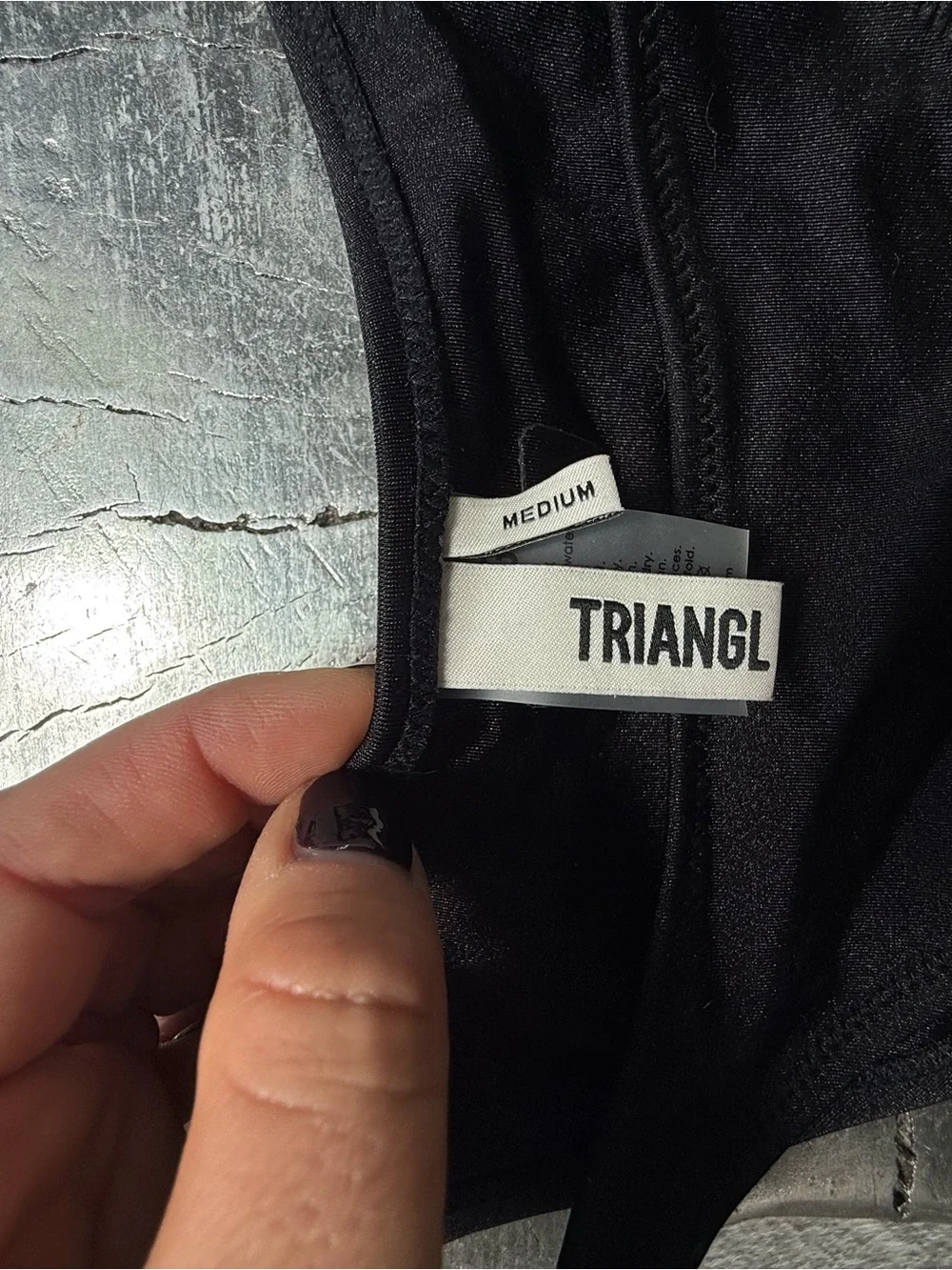 triangl swimwear Black Minimal V-Neck Bikini Set